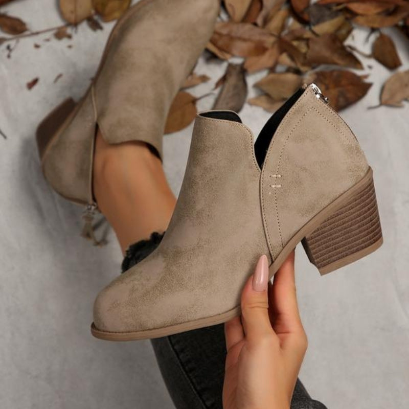 Hera – Textured Fringe Ankle Boots