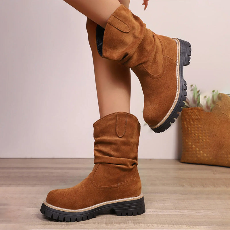 Sloane – Suede Platform Martin Boots