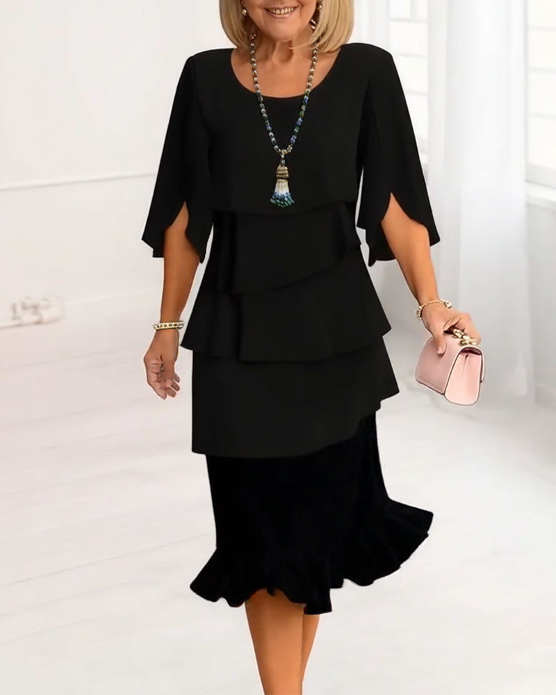 Patricia • Elegant Comfort Ruffle Dress