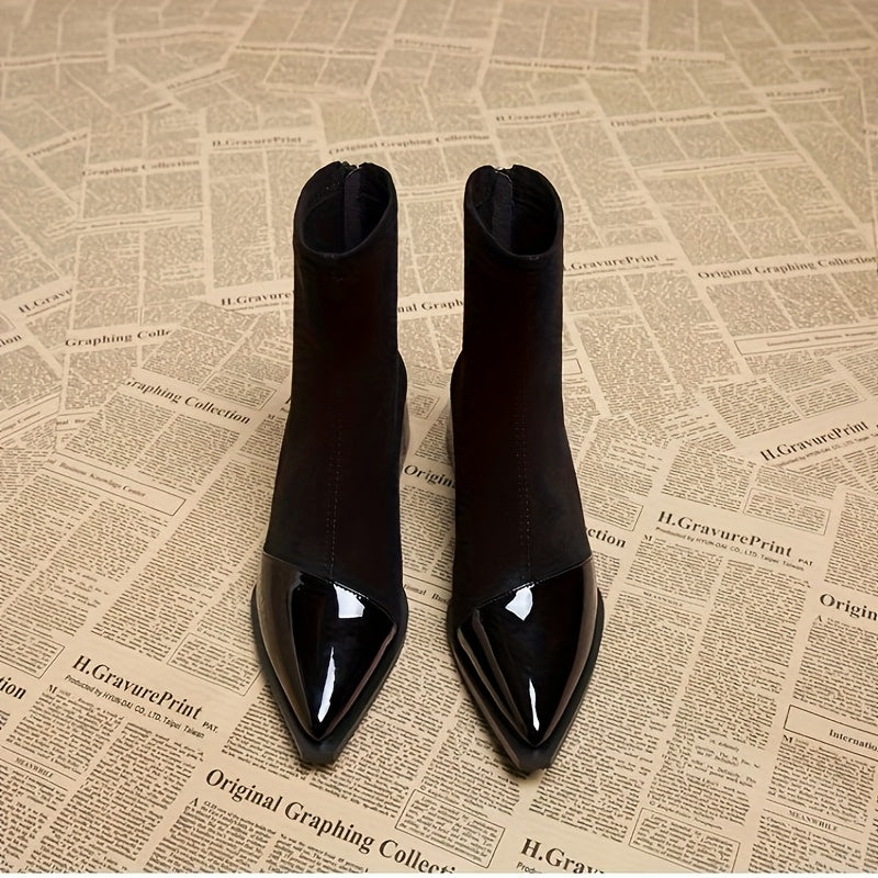 Fryderyka | Retro brown ankle boots for women with a medium heel
