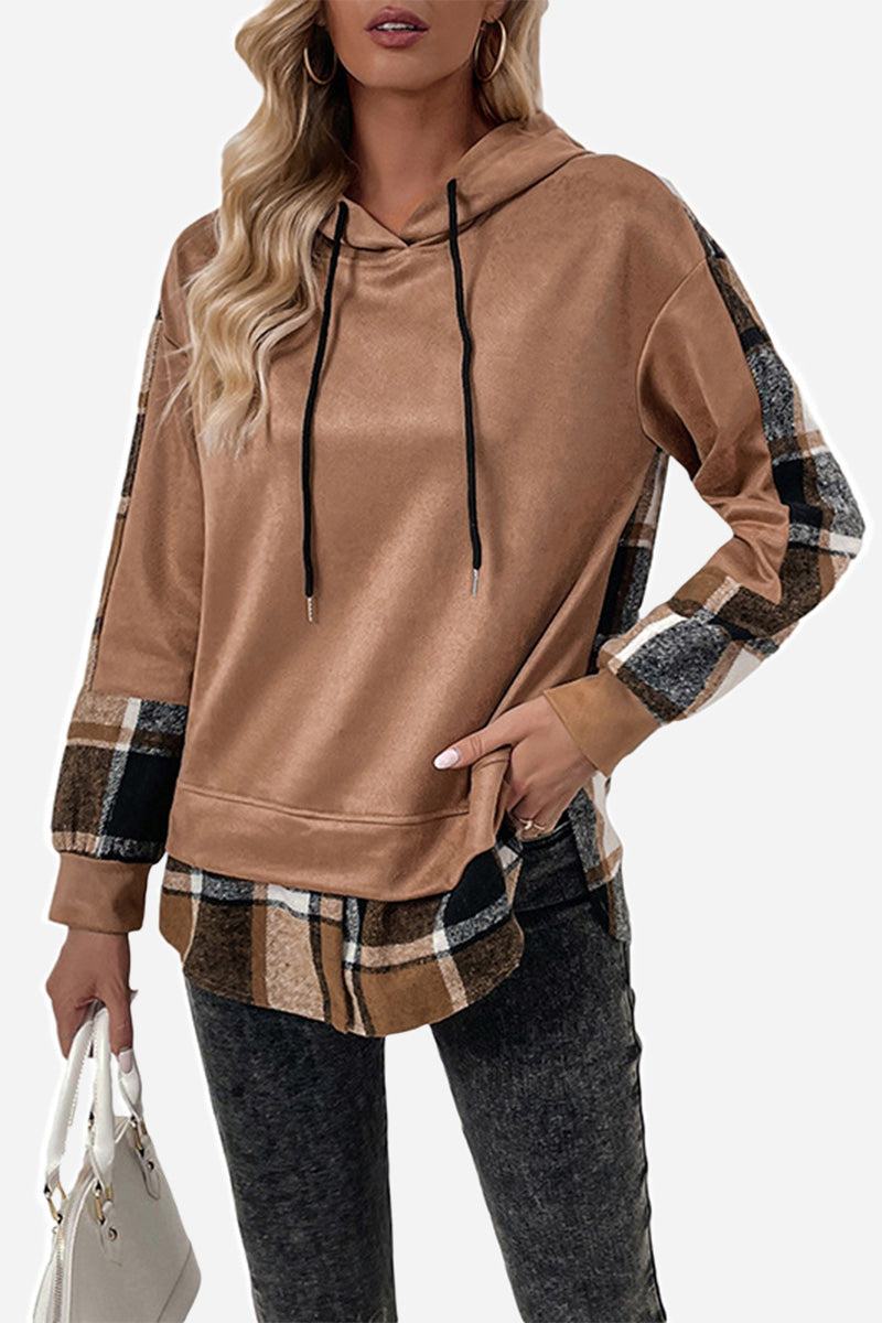 Countryside Layered Plaid Hoodie