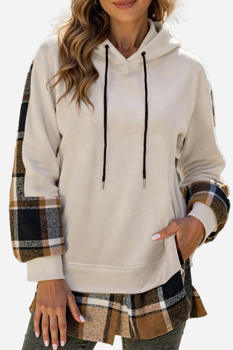Countryside Layered Plaid Hoodie