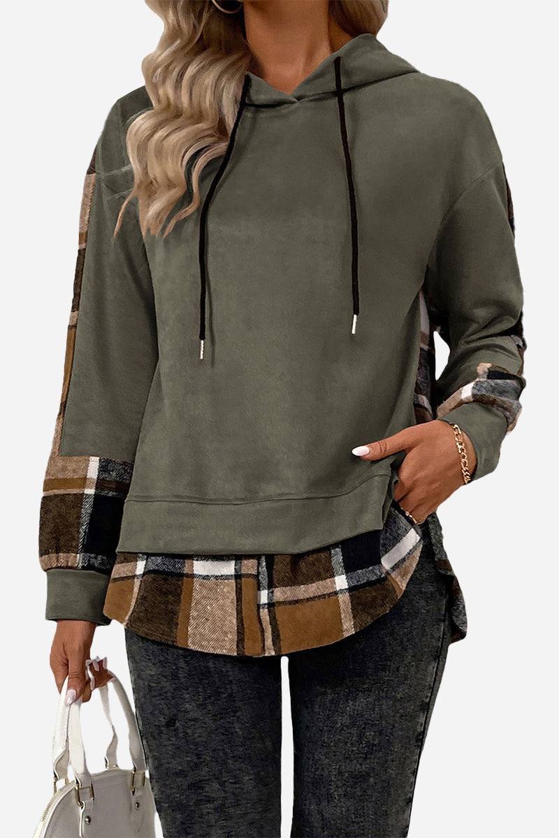 Countryside Layered Plaid Hoodie