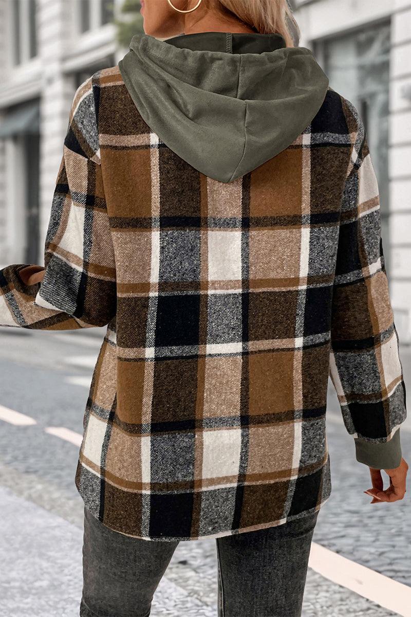 Countryside Layered Plaid Hoodie