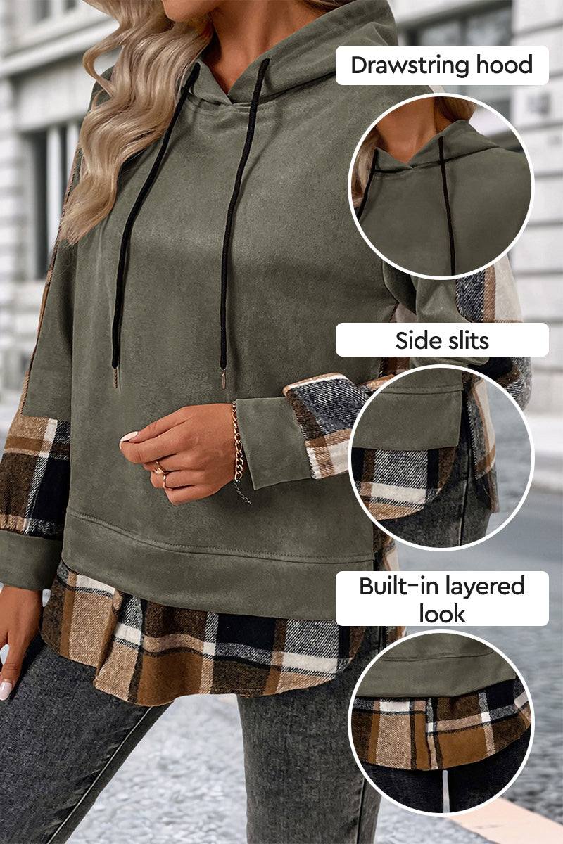 Countryside Layered Plaid Hoodie