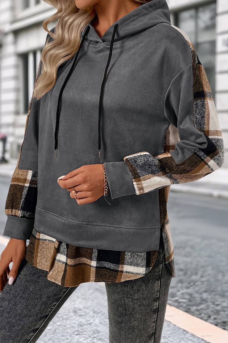 Countryside Layered Plaid Hoodie