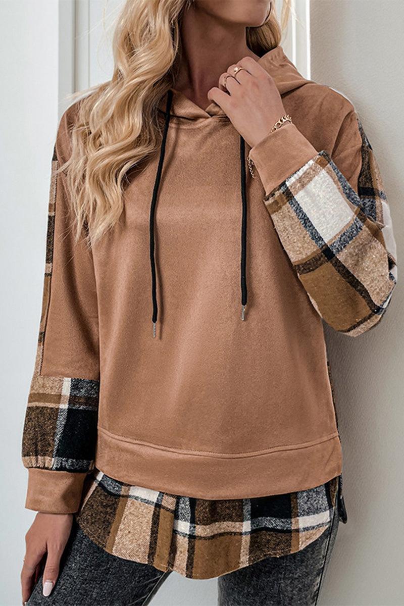 Countryside Layered Plaid Hoodie