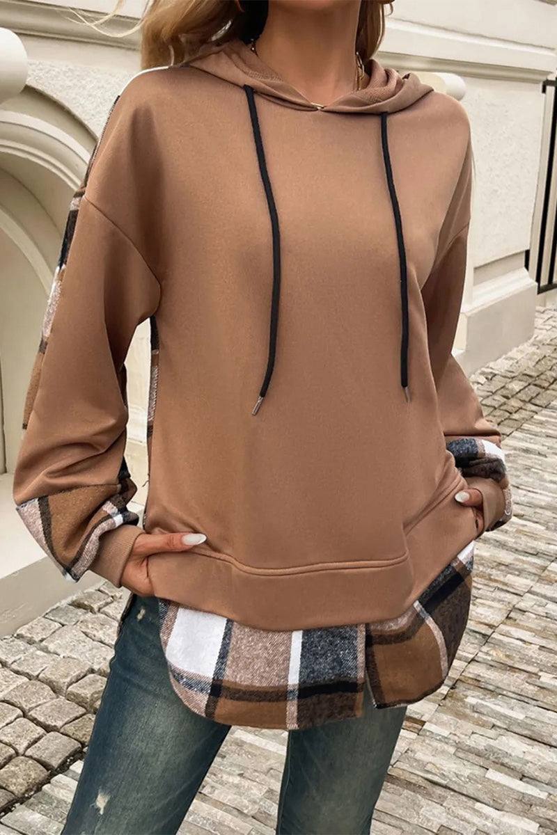 Countryside Layered Plaid Hoodie