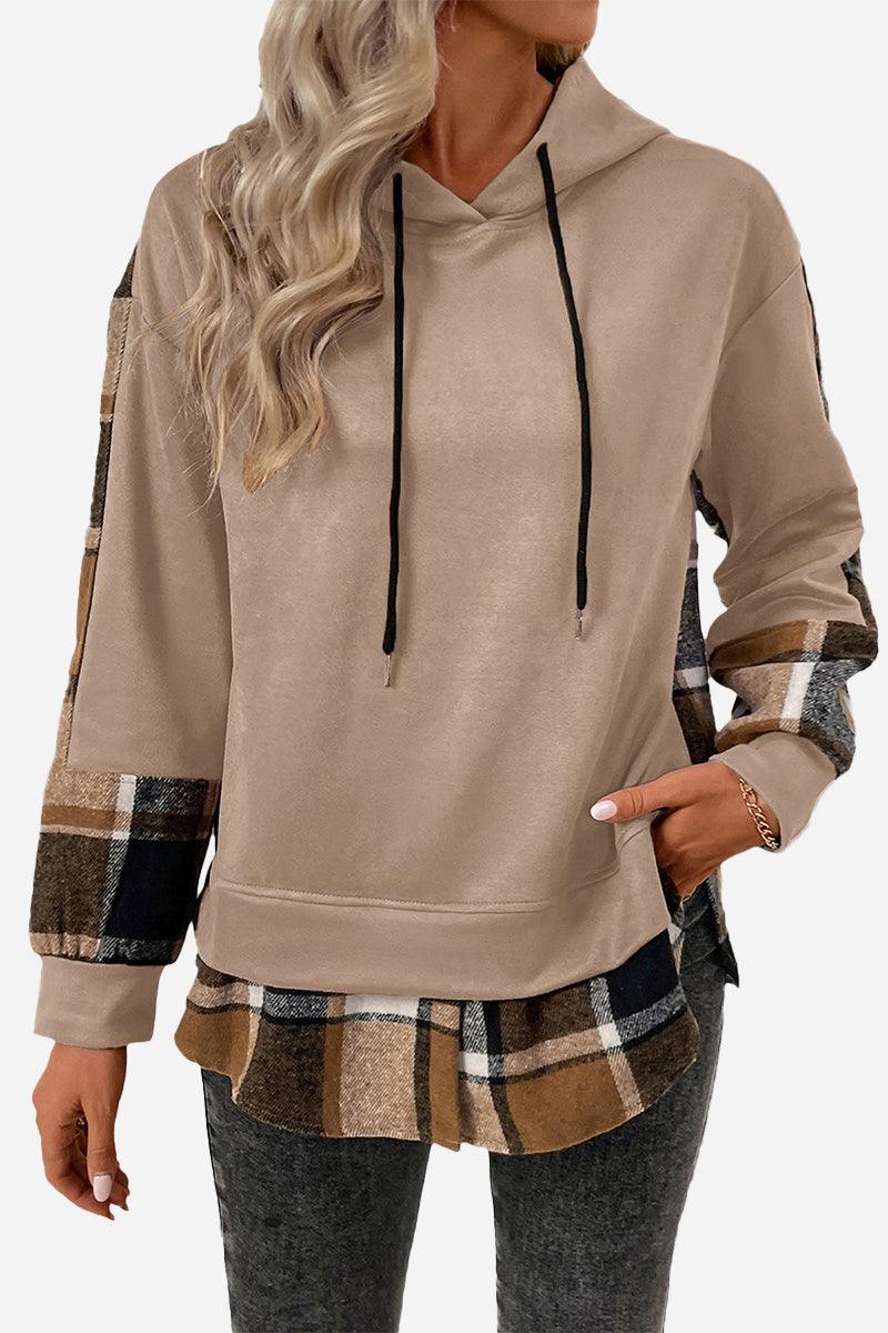 Countryside Layered Plaid Hoodie