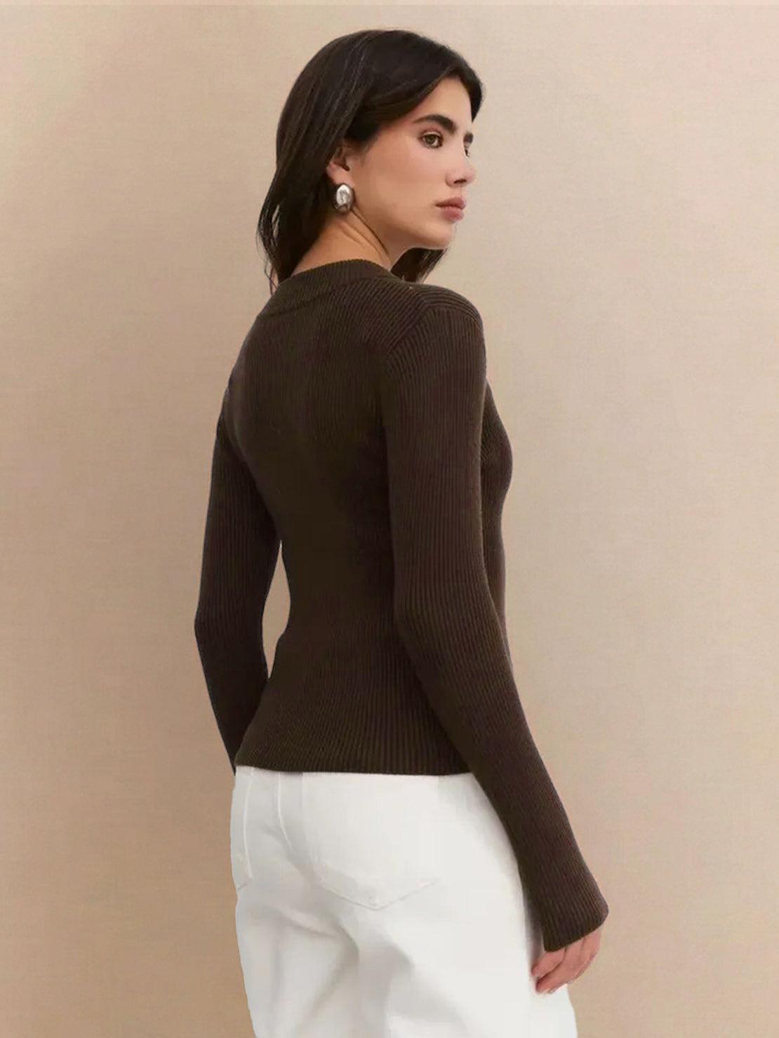Zip-Up Knit Cardigan Jacket