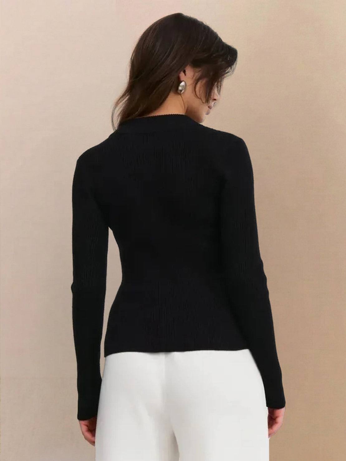 Zip-Up Knit Cardigan Jacket