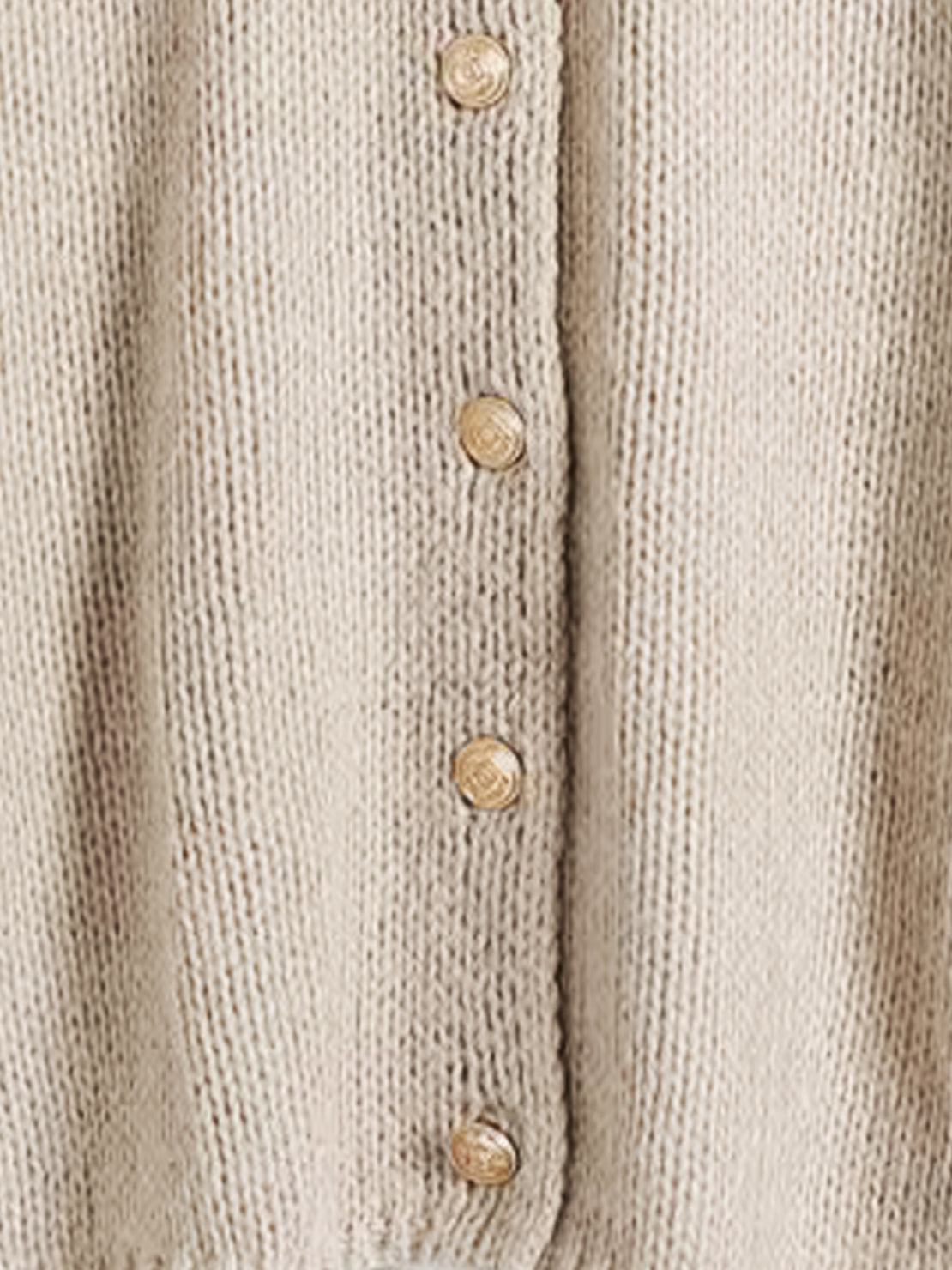 Oversized Button-Front Knit Cardigan