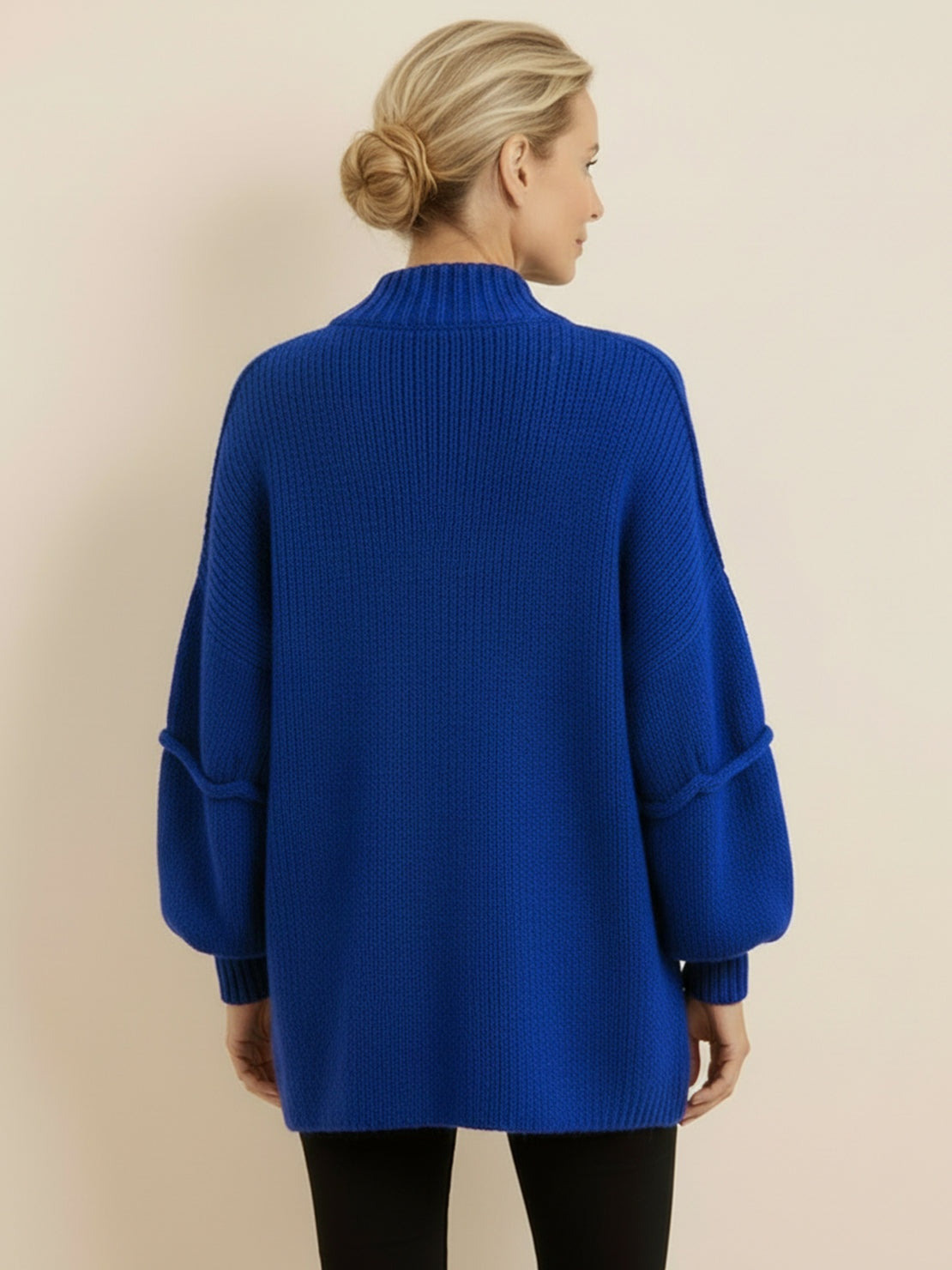 Oversized Button-Front Knit Cardigan