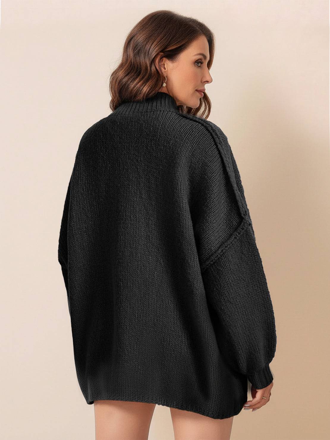 Oversized Button-Front Knit Cardigan
