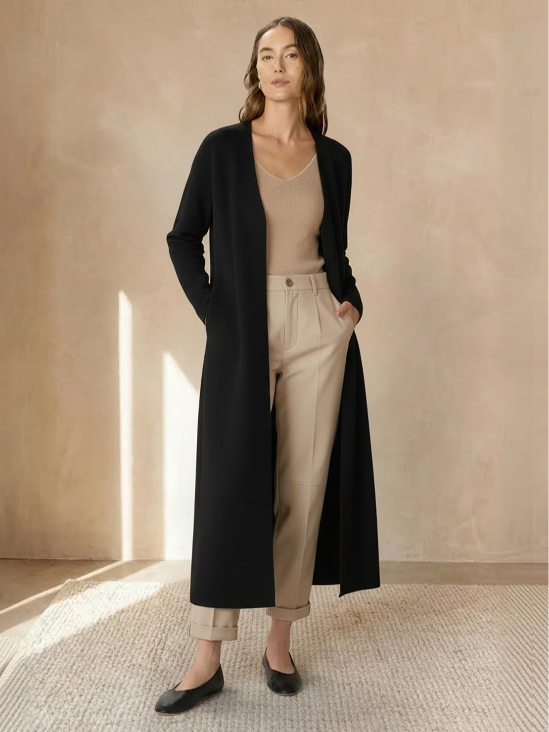 100% Australian Merino Wool Long Cardigan