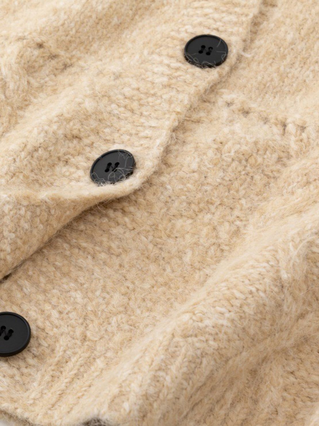 Wool-Blend Button-Front Cardigan
