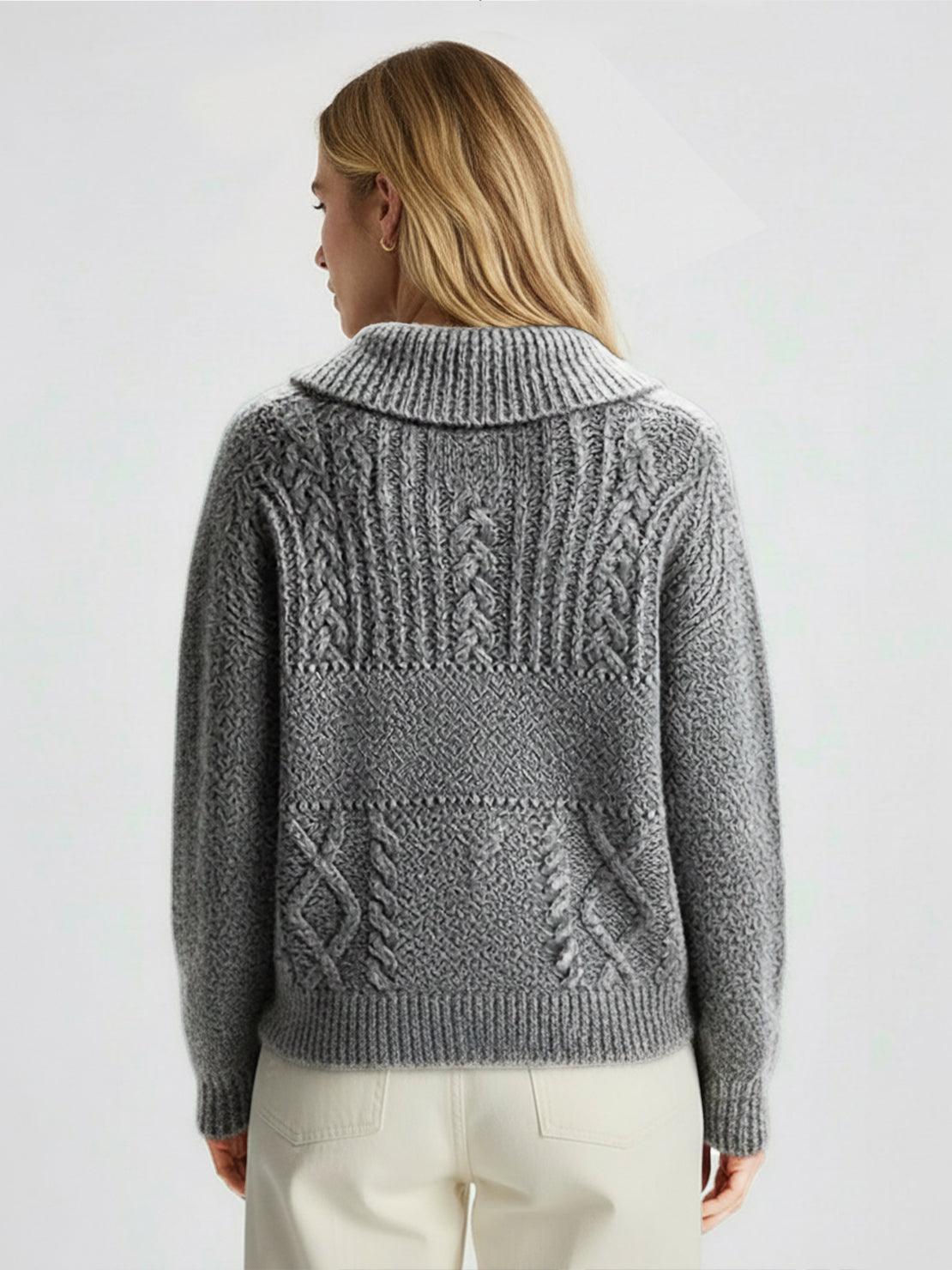 Wool-Blend Button-Front Cardigan