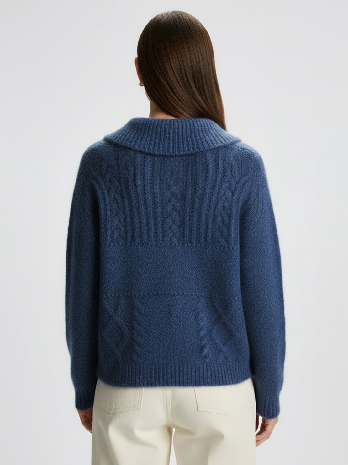 Wool-Blend Button-Front Cardigan