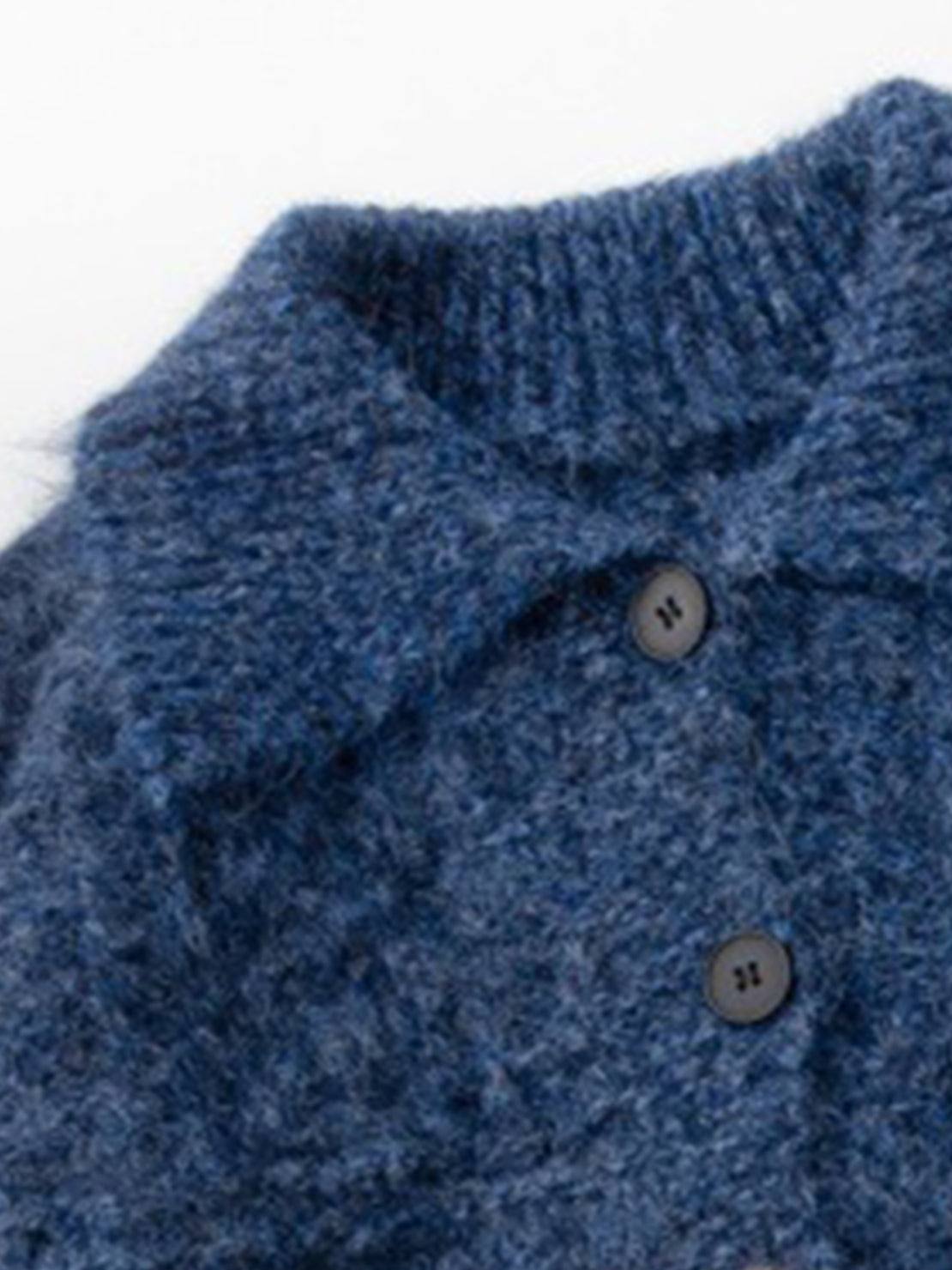 Wool-Blend Button-Front Cardigan