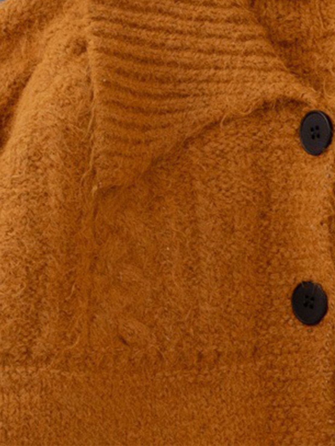 Wool-Blend Button-Front Cardigan