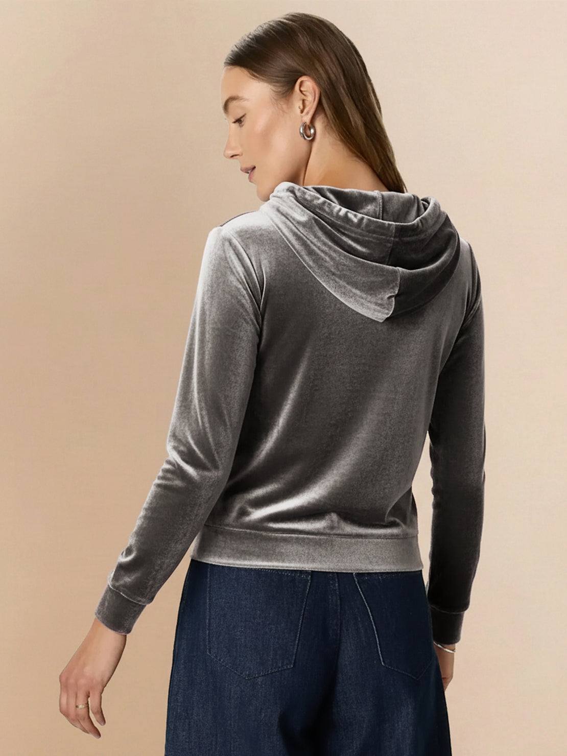 Ultra-Soft Velvet Half-Zip Hoodie