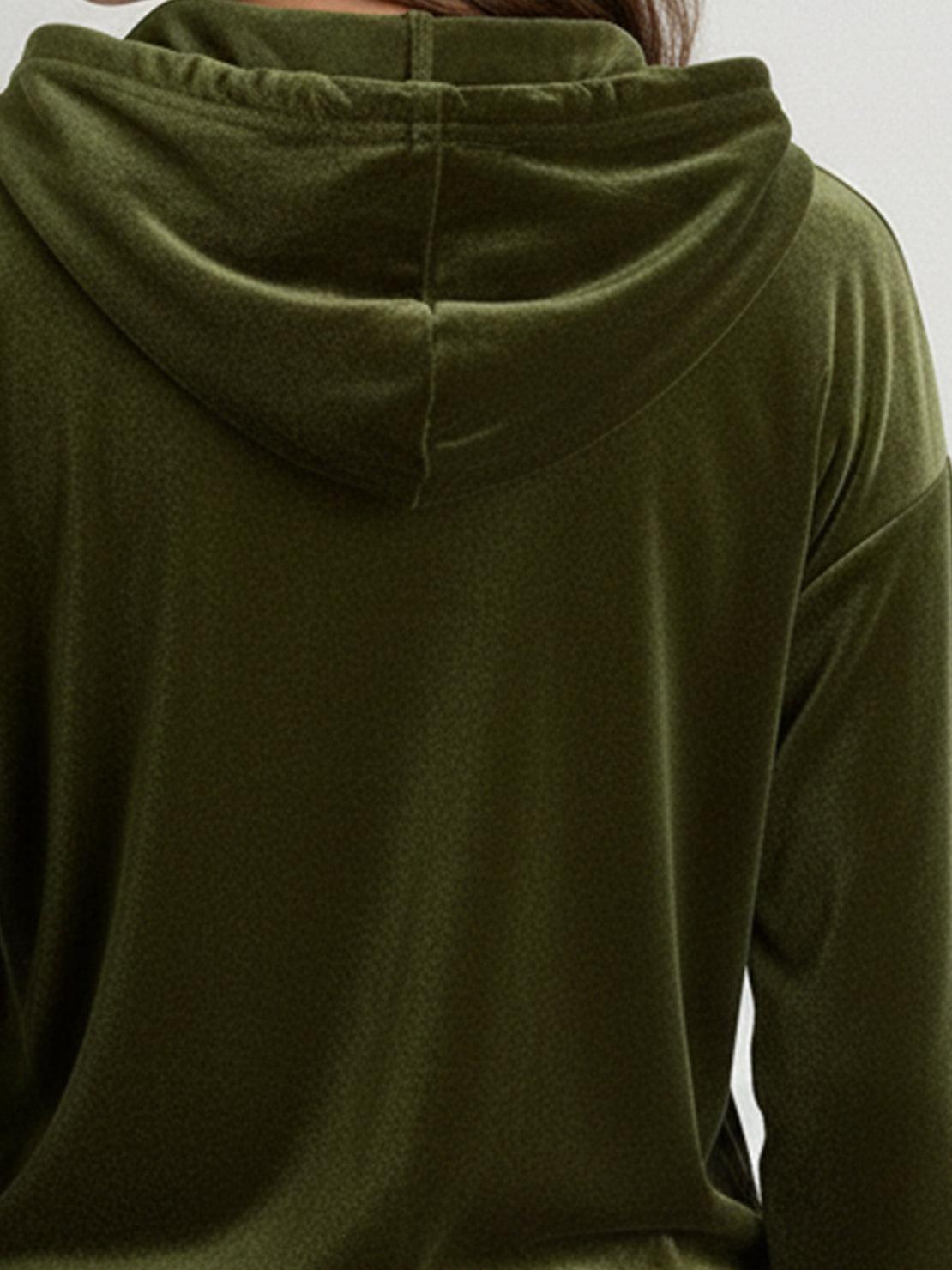 Ultra-Soft Velvet Half-Zip Hoodie