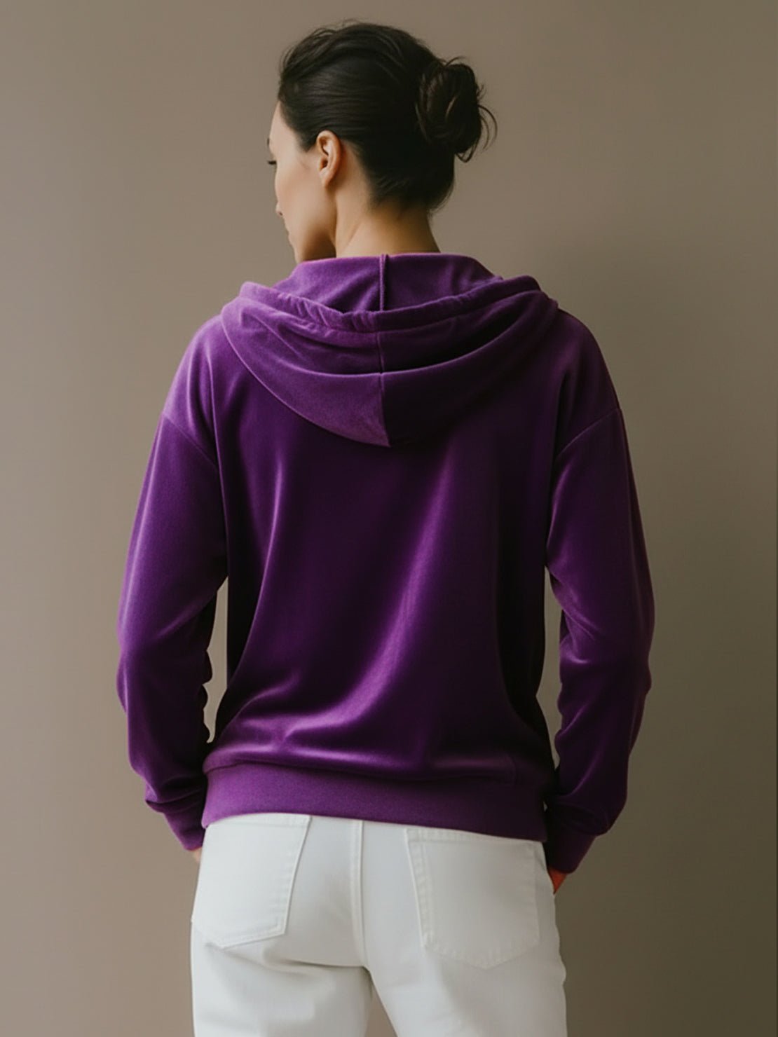 Ultra-Soft Velvet Half-Zip Hoodie