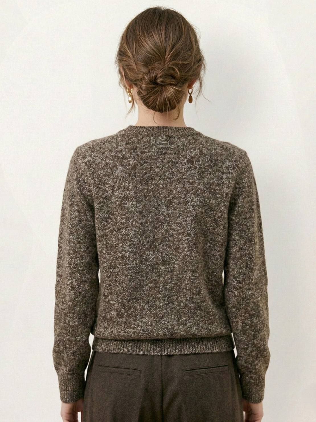Marled Knit Merino Wool Cardigan