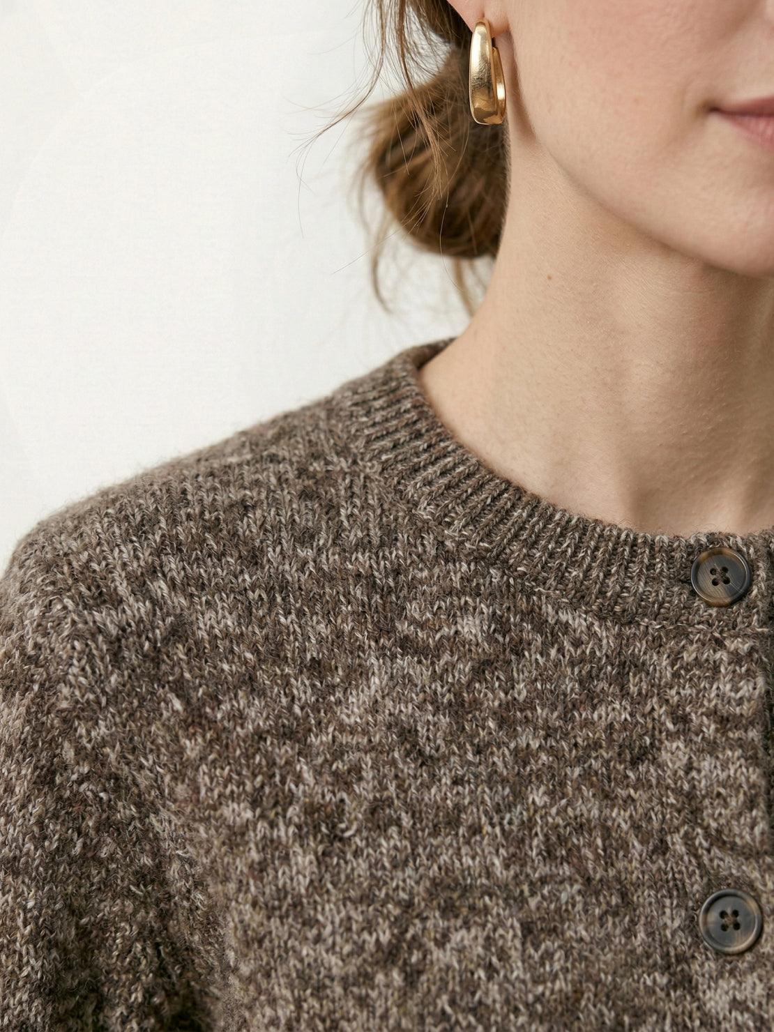 Marled Knit Merino Wool Cardigan