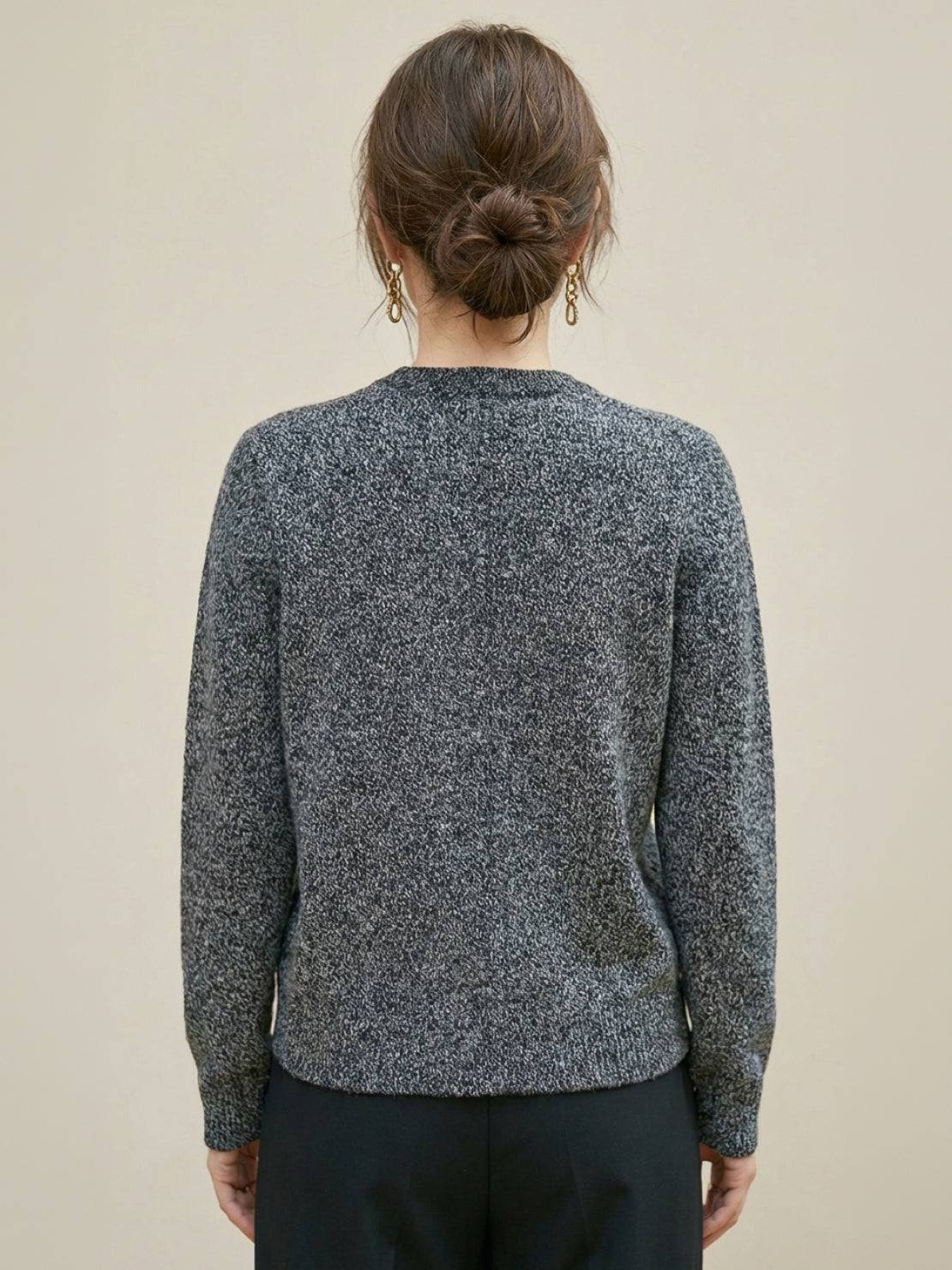 Marled Knit Merino Wool Cardigan