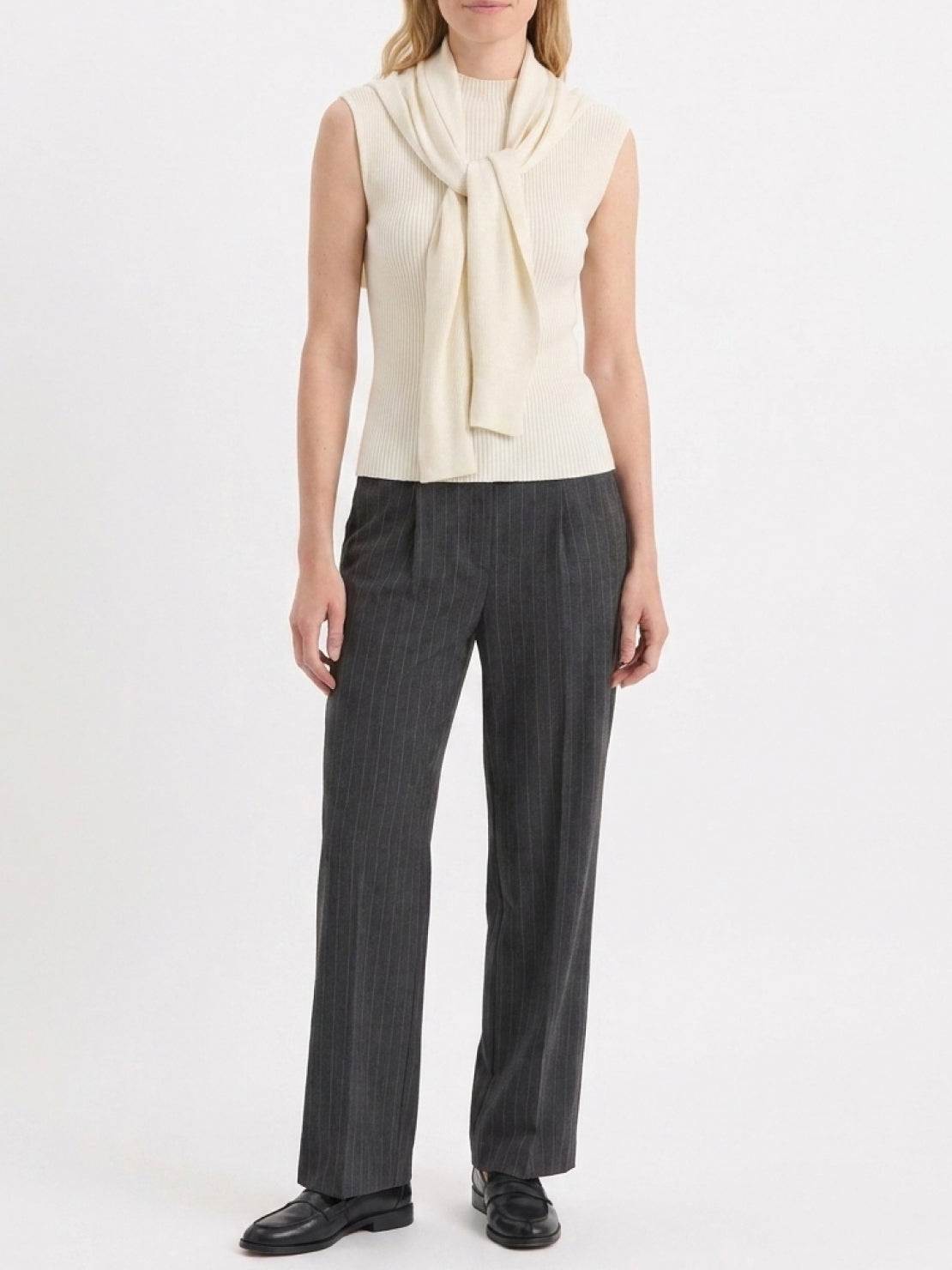 Knit Vest with Attached Scarf