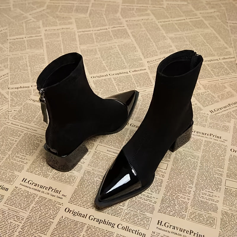 Fryderyka | Retro brown ankle boots for women with a medium heel