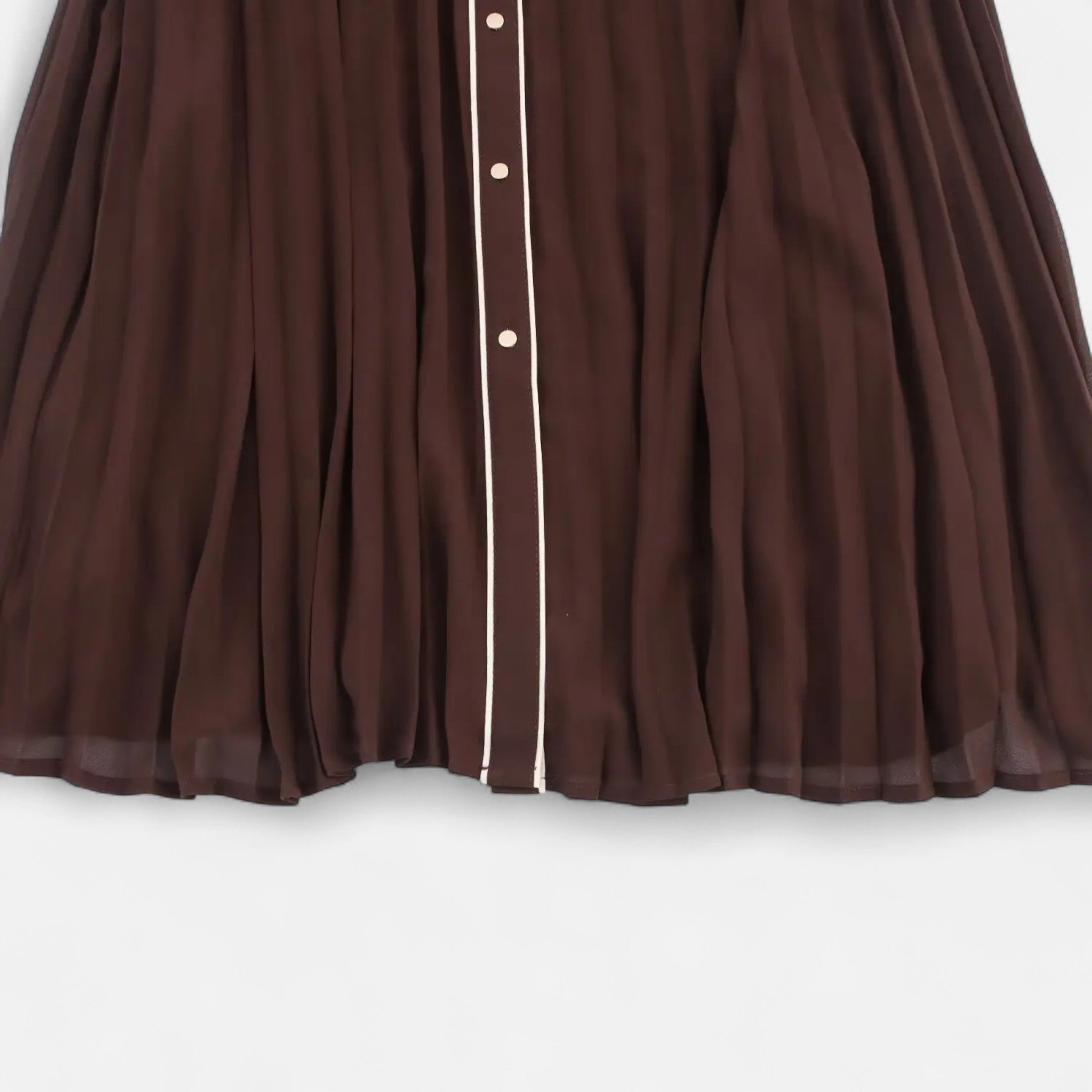 Roselains | Women’s Chiffon Midi Dress – Turn-Down Collar Elegance