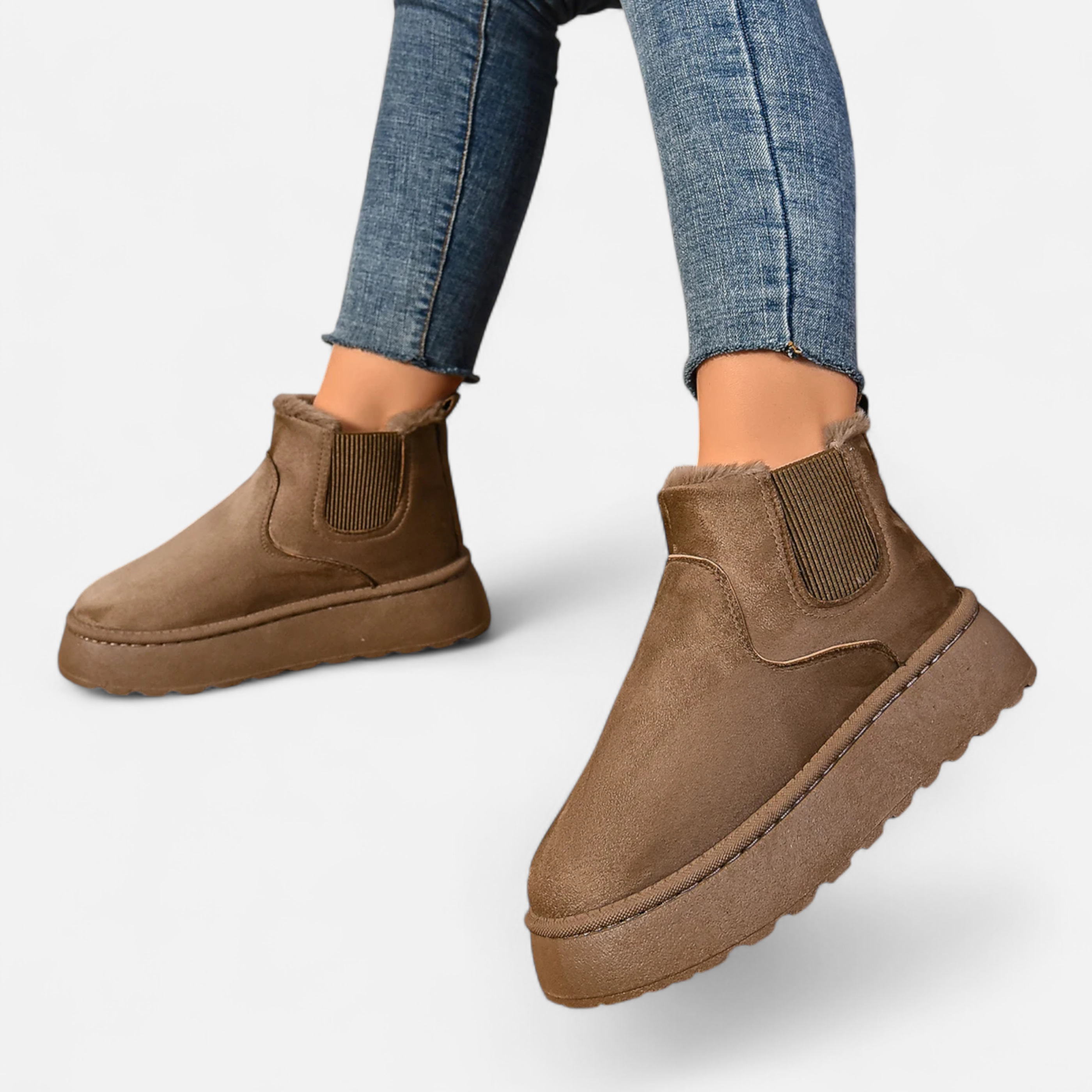 Roselains | Women’s Short Plush Platform Ankle Boots
