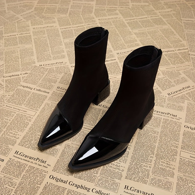 Fryderyka | Retro brown ankle boots for women with a medium heel