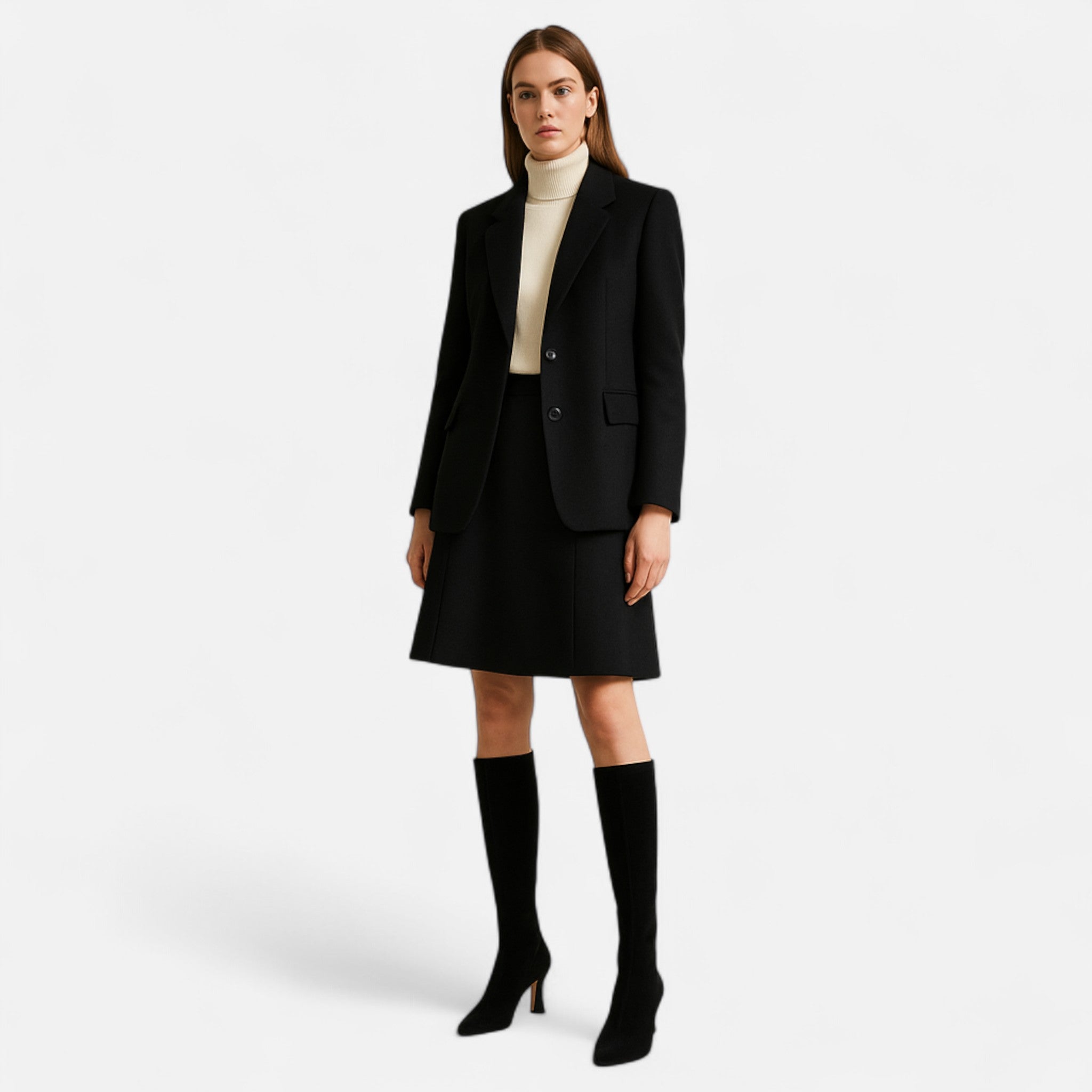 Roselains | Women’s Suede Thigh-High Heeled Boots