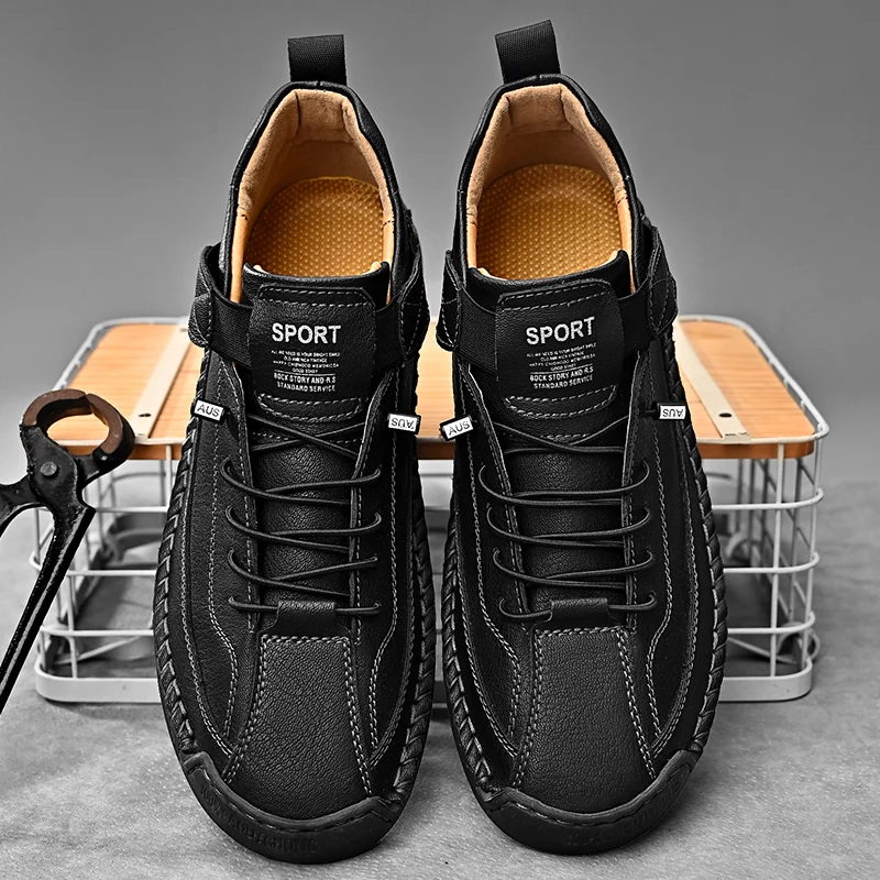Wyatt - Hand-Stitched Leather Sneakers