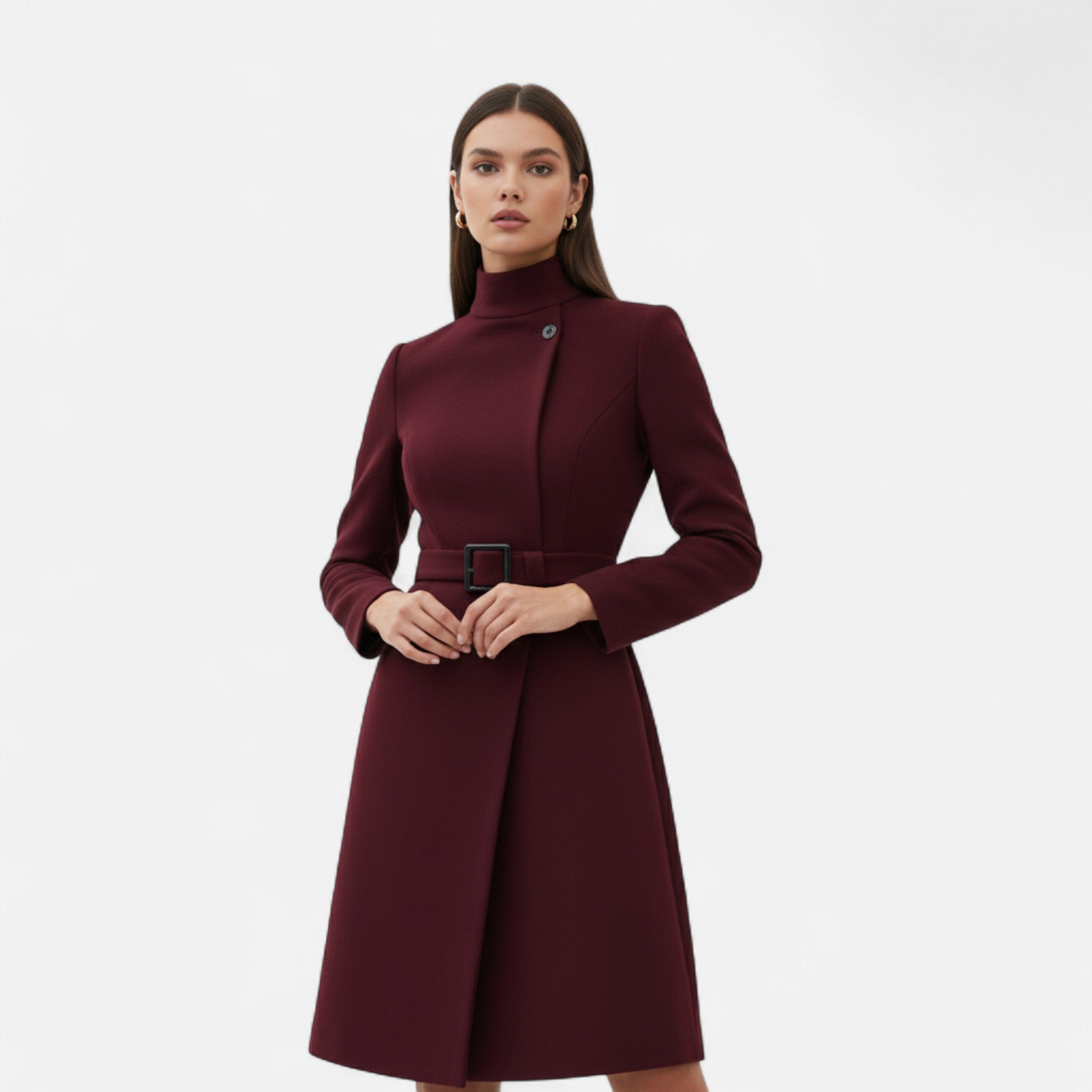 Eliaro Moda | Women's Winter Dress High Neck Asymmetrical