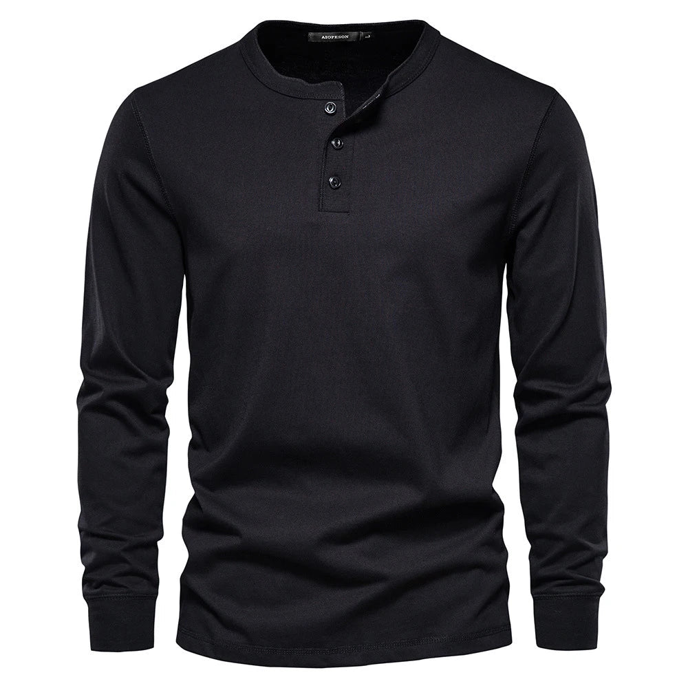 Long Sleeve Henley T-Shirt for Men – For Training & Everyday Wear