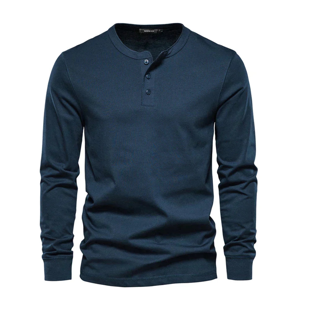 Long Sleeve Henley T-Shirt for Men – For Training & Everyday Wear