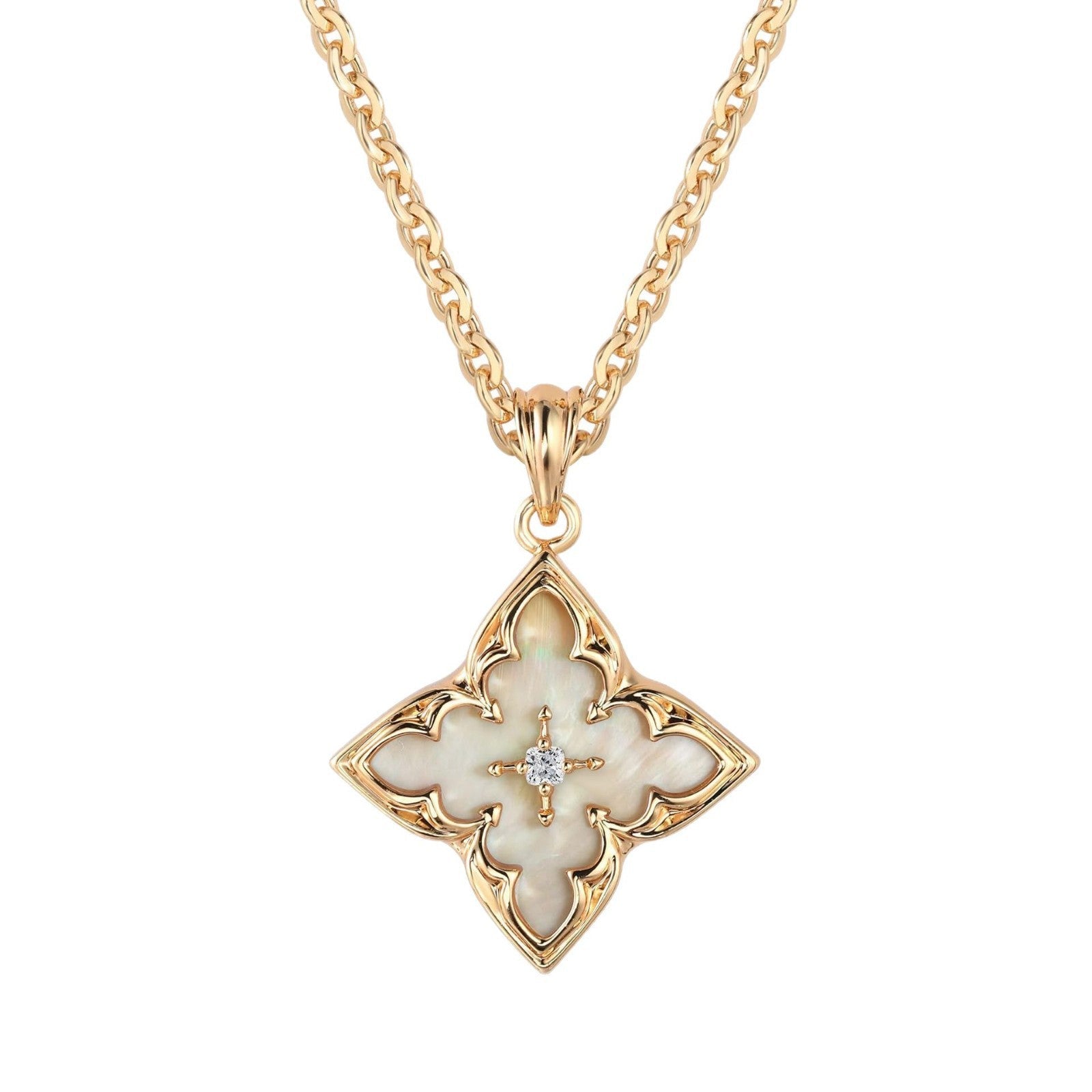 Brown Clover Pendant Necklace | Gold