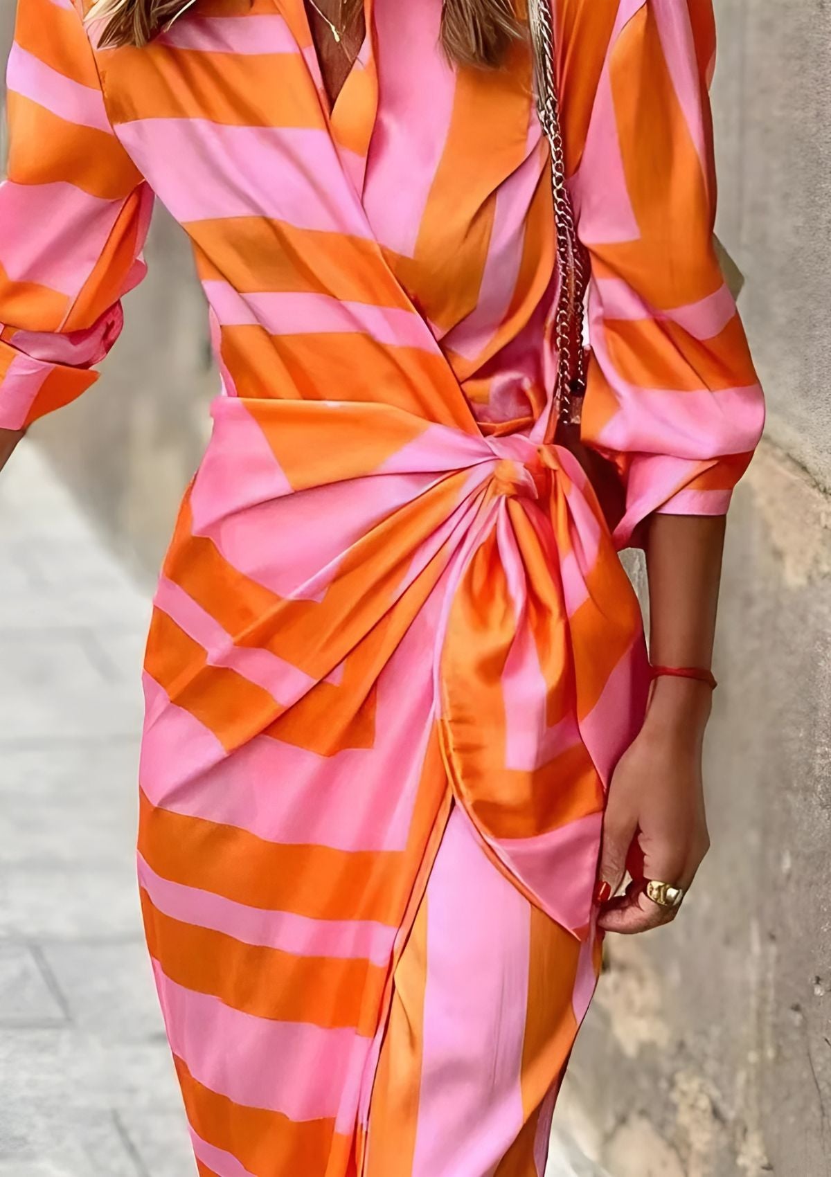 Shirt Dress for Women with Tie Waist Belt and Print