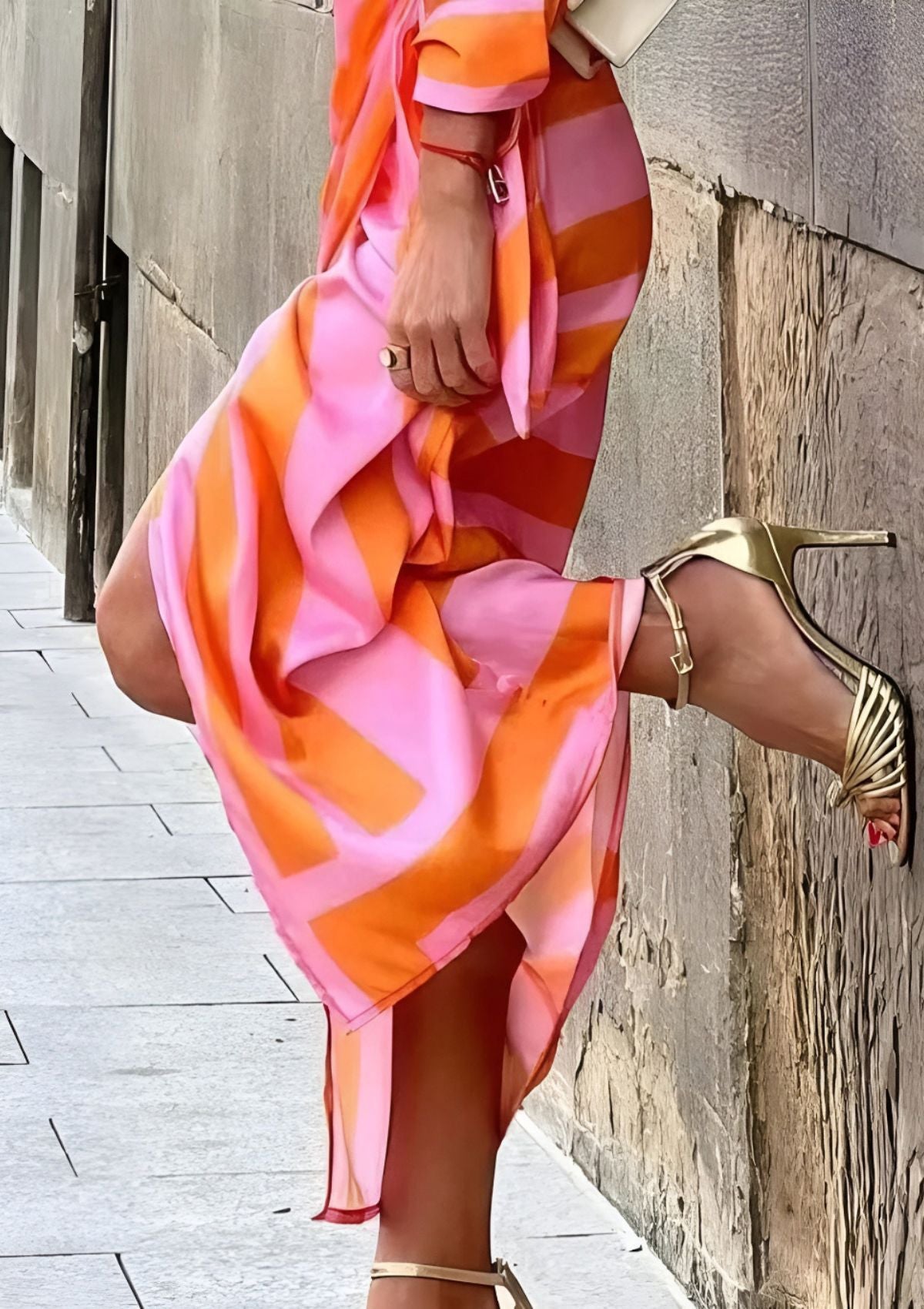 Shirt Dress for Women with Tie Waist Belt and Print