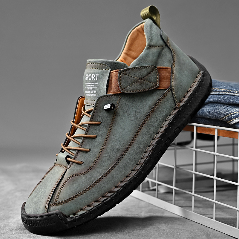 Wyatt - Hand-Stitched Leather Sneakers