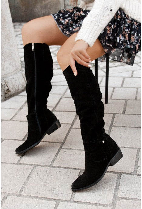 Liver High Faux Leather Boots
