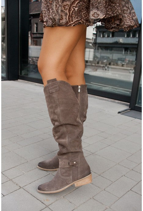 Liver High Faux Leather Boots