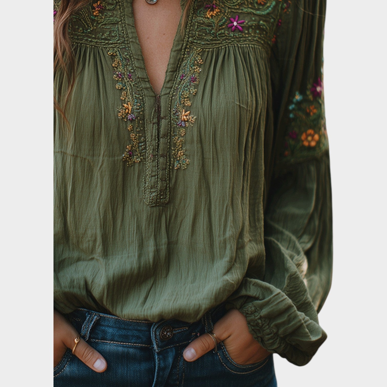 Bohemian Embroidered Blouse