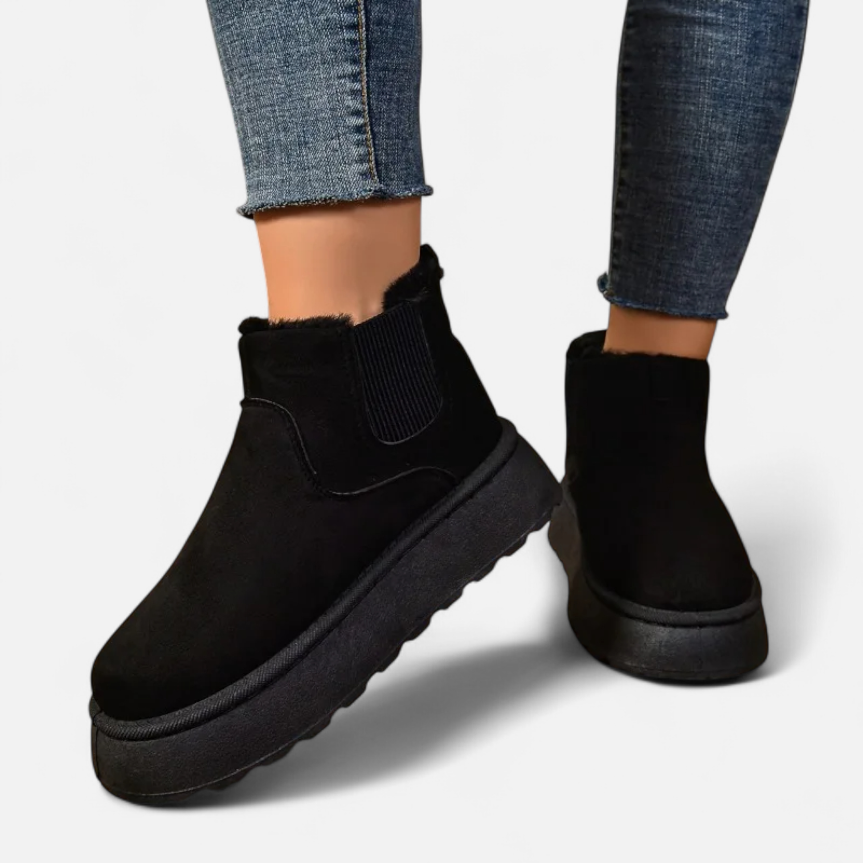 Roselains | Women’s Short Plush Platform Ankle Boots