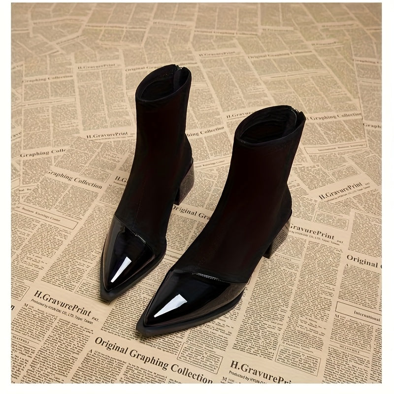 Fryderyka | Retro brown ankle boots for women with a medium heel