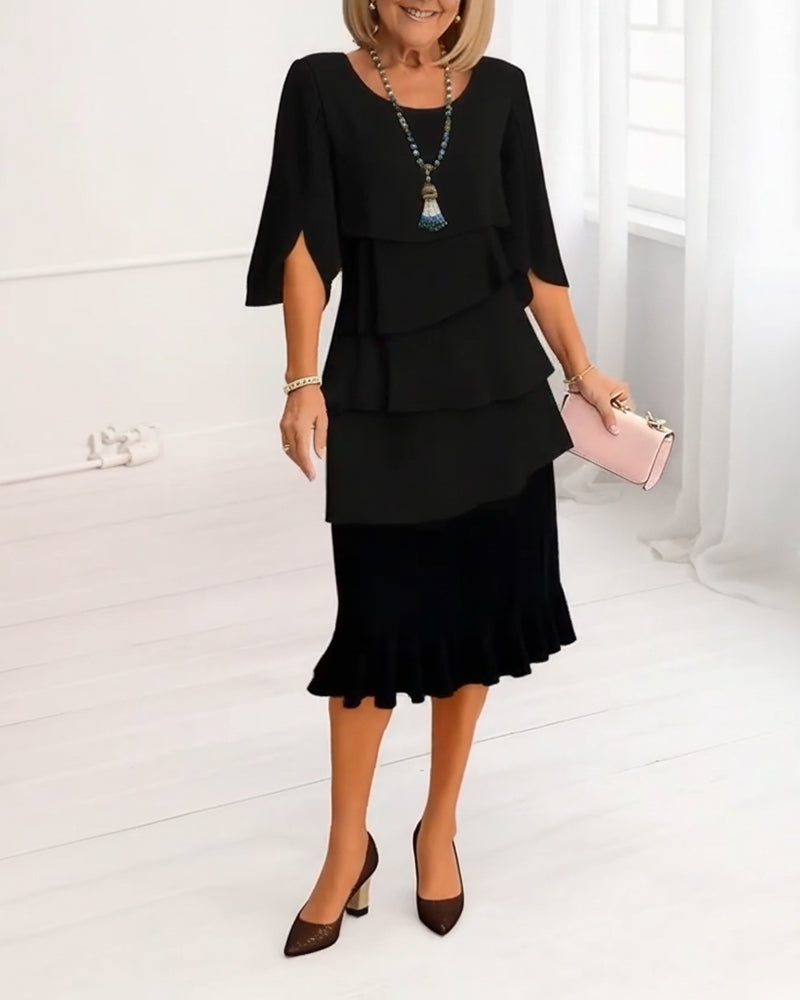 Patricia™ | Elegant Comfort Ruffle Dress